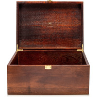 Wooden Gift Boxes - Large Memory Box For Keepsakes, Decorative Boxes With Lids, Wooden Box With Hinged Lid, Stash Box, Brown Box, Wood Boxes, Storage Box With Lid, Wooden Storage Box Wood Box With Lid (Chocolate Brown)