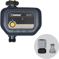Melnor 65182Amz Bluetooth Hose Timer, 1-Zone Programmable Watering Timer, Quick Connect Bundle, Black, Yellow