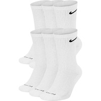 Nike Men's Dri-Fit Everydayplus Cushioned Crew Socks | Cotton (Everydayplus, White, Large, 6 Pairs)