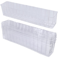 10 Pcs Plastic Planter Liners Clear Rectangular Plastic Liners For Flower Box Planter Window Box Planter 16.2"" L X 3"" W X 3.5"" H For Indoor Outdoor Flower Arrangement Succulent Garden Windowsill Decor