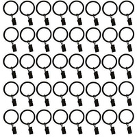 Tejatan - 2 Inch - Set Of 40 - Metal Curtain Rings With Clips And Eyelets - Tejatan (Also Known As Rings With Curtain Clips/Curtain Clip Rings/Drapery Rings)