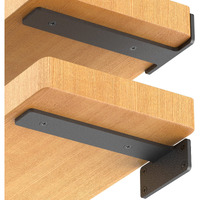 Starunder 6 Pack Floating Shelf Brackets, 8 Inch Heavy Duty Industrial Shelf Bracket, Black Metal L Brackets For Shelves Support Diy(1/5 Inch Thicked)