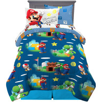 Franco Kids Bedding Super Soft Comforter And Sheet Set With Sham, 5 Piece Twin Size, Mario