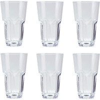 Qg 23 Oz Clear Unbreakable Plastic Tumbler With Hexagonal Base Set Of 6