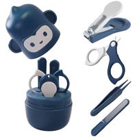Socub Baby Nail Kit, Baby Nail Clipper, Scissor, Nail File, Tweezer, 4-In-1 Baby Grooming Kit Set For Newborn, Infant, Toddler, Blue