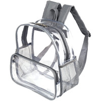 Heavy Duty Clear Backpack Stadium Approved 12X12X6 Clear Mini Backpack See Through Transparent Small Clear Backpack Plastic Pvc Stadium Backpacks,Gray