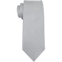 Kooelle Men's Ties Solid Pure Color Plain Formal Silver Grey Ties For Men