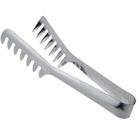 Horntide Stainless Steel Pasta Tongs Pack Of 2 Piece Teethed Ends Design For Spaghetti Noodle Pastry Kitchen Serving Tong Set 8-Inch 20Cm