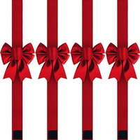 Pbqoa Christmas Cabinet Bows Festive Ribbons Large X-Mas Door Ribbon Party Decorations, Red