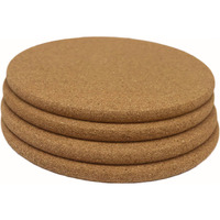 Round Cork Trivets, 7.5 Inches Heat Cork Trivets For Hot Dishes, Pots And Pans, Plant Trivets, 4-Pack