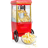 Nostalgia Old-Fashioned Hot Air Popcorn Paker, 12 Cup Vintage Tabletop Popcorn Machine With Measuring Cap For Home, Parties, Movie Night, And Kids, 12 Cup, Red