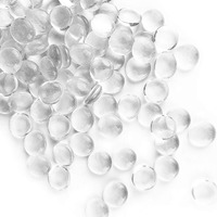 Cys Excel Clear Glass Gemstone Beads Vase Fillers (1 Lb) Flat Marble Beads Multiple Color Choices Aquarium Decor Rocks Floral Stones Decorative Mosaic Gem Pebbles (Approx. 85-100 Pcs)