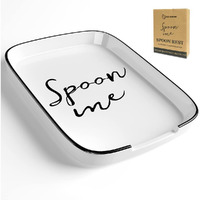 Njcharms Ceramic Spoon Rest For Stove Top, Large Spoon Holder For Kitchen Counter Top, White Cute Coffee Spoon Rests, Cooking Utensil Rest, Premium Farmhouse Kitchen Small Decoration,1 Pcs