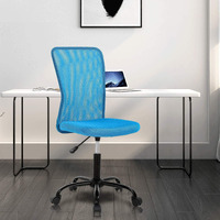 Home Office Chair Computer Chair Student Chair Desk Chair Mid Back Mesh Chair Height Adjustable Small Office Chair, Modern Task Chair No Armrest Cheap Rolling Swivel Chair,Blue
