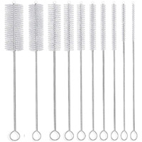 Long Straw Brush, Nylon Pipe Tube Cleaner 8-Ihch 10 Different Diameters Set Of 10
