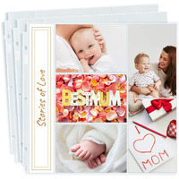 Dunwell Photo Album Refill Pages 12X12 - (4X6 Mixed, 25 Pack) Holds 250 4X6"" Photos, 4X6 Photo Sleeves For 3 Ring Scrapbook Album 12X12, Archival Quality Page Protectors 12X12