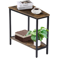 Wedge End Table - Narrow Triangle End Table - Recliner Table With Storage - Corner Tables For Living Room - Chair Side Tables For Small Spaces - Rectangle Magazine Rack Table - Tall Slim Side Table