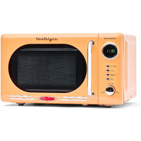 Nostalgia Retro Compact Countertop Microwave Oven - 0.7 Cu. Ft. - 700-Watts With Led Digital Display - Child Lock - Easy Clean Interior - Orange