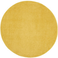 Nourison Essentials Indoor/Outdoor Yellow 4' X Round Area Rug, Easy Cleaning, Non Shedding, Bed Room, Living Room, Dining Room, Backyard, Deck, Patio (4 Round)