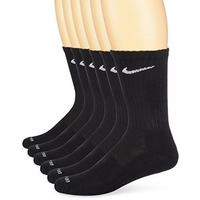 Nike Unisex Dri-Fit Cushion Crew Training Socks (6 Pair), Black/White, Os