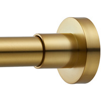 Eboatop Shower Curtain Rod Tension- Never Rust No Drill Non-Slip Spring Tension Shower Rod, 54-90 Inches Metal Steel, Gold