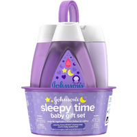 Johnson's Sleepy Time Bedtime Baby Gift Set With Relaxing Naturalcalm Aromas, Bedtime Baby Bath Shampoo, Wash & Lotion Essentials, Hypoallergenic & Paraben-Free, 4 Items