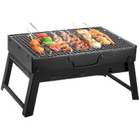 Yahpetes Portable Charcoal Grill 13.78"" Folding Bbq Barbecue Folding Barbecue Rack Wire Meshes Portable Household Charcoal Grills For Outdoor Grilling