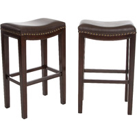 Christopher Knight Home Avondale Backless Bar Stools,12""D X 18.13""W X 30""H, 2-Pcs Set, Brown
