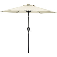Simple Deluxe 7.5Ft Patio Umbrella Outdoor Table Market Yard Umbrella With Push Button Tilt/Crank, 6 Sturdy Ribs For Garden, Deck, Backyard, Pool, Beige