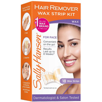 Sally Hansen Hair Remover Wax Strip Kit For Face, 18 Wax Strips