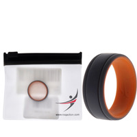 Silicone Wedding 2Layer Lines Ring - Orang-Grey By Roq For Men - 9 Mm Ring