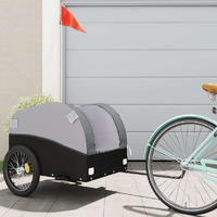 Vidaxl Bike Trailer Black And Gray 99.2 Lb Iron
