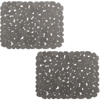 Yolife Pebble Sink Mats For Stainless Steel Sink, Pvc Sink Saddle Protectors Kitchen Sink Mat For Porcelain Sink, Dishes And Glassware (Grey, 2 Pack)