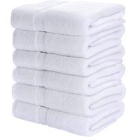 Utopia Towels 6 Pack Small Bath Towel Set, 100% Ring Spun Cotton (22 X 44 Inches) Lightweight And Highly Absorbent Quick Drying Towels, Premium Towels For Hotel, Spa And Bathroom (White)