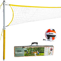 Franklin Sports Volleyball Net Set With Volleyball, Portable Net & Ground Stakes - Beach Or Backyard Volleyball - Family