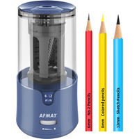 Afmat Pencil Sharpener, Electric Pencil Sharpener For Colored Pencils, Auto Stop, Fast Sharpen In 3S, Large Hole Pencil Sharpener Plug In For 6-12Mm No.2/Jumbo Pencils-Blue