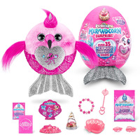 Rainbocorns Mermaidcorn (Flamingo) By Zuru, Collectible Plush, Mermaid Surprises, Cuddle Plush Stuffed Animal, Surprise Egg, Stickers, Magic Sands & Bubble Mixture, For Girls 3+ Up