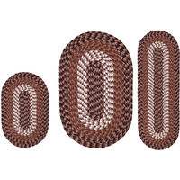 Better Trends Braided Rug, Alpine Braid Collection - Durable, Stain Resistant, Reversible Indoor Utility Rug, 100% Polypropylene Rug, Vibrant Color Rug, 96"" Octagonal Rug, Burgundy Stripe Rug