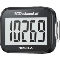 Neskla 3D Pedometer For Walking, Simple Step Counter With Large Digital Display, Step Tracker With Removable Clip Lanyard, Accurately Track Steps For Men Women Kids Adults Seniors