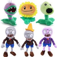 Jhesao 6 Pcs Plants And Zombies Pvz Plush Zombies Plants Sets Toy Peashooter Conehead Zombie, 1 2 Stuffed Soft Chomper Doll Gray Zombie, Sunflower Pvz Figure Doll Purple Zombie New