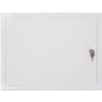 16"" X 12"" Inch Lockable Steel Access Panel Door With Key Set - For Indoor Use - Opening Flap Cover Plate - Box Door Lock - Door Latch - Inspection Hatch - White Polymer Coating