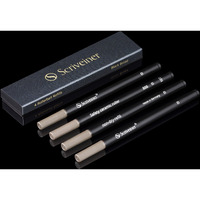 Scriveiner Rollerball Refill Black Broad - 4 Rollerball Refills Designed For Scriveiner Pens - Safety Ceramic Non Dry Roller Pen Refill B - Schmidt 888 Size - Made In Germany