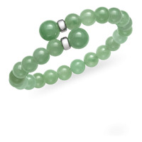 Sterling Silver Natural Jade Cuff Wrap Bracelet For Women