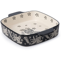Wisenvoy Baking Dish Ceramic Brownie Pan 9X9 Baking Pan Casserole Dish Lasagna Pan Square Rose Dish Pan Bakeware Sets