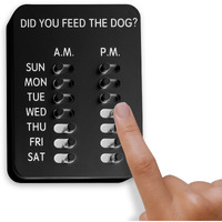 Did You Feed The Dog? (Black) Pet Feeding Reminder, Magnetic, Sliders, Wall-Mount