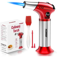 Butane Torch, Kollea Mini Torch Kitchen Blow Torch Creme Brulee Torch Refillable Torch Lighter, Cooking Torch With Safety Lock & Adjustable Flame For Baking, Crafts, Bbq (Butane Gas Not Included)
