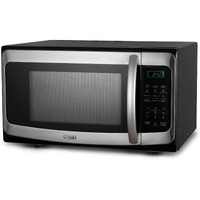 Commercial Chef 1.1 Cu Ft Microwave With 10 Power Levels, Microwave 1000W With Push Button Door Lock, Countertop Microwave With Microwave Turntable And Digital Controls, Stainless Steel