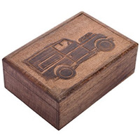 Storeindya Handmade Wooden Jewelry Box - Keepsake Box - Storage Organizer - Multipurpose Box - Treasure Chest - Trinket Holder For Women Men Girls - Single (Birth Of A Truck Collection)
