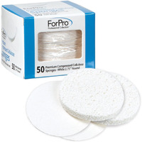 Forpro Premium Compressed Facial Sponges, 50-Count Cellulose Sponges For Facial Cleaning, Exfoliating And Makeup Removal, 2.75"" Round, White