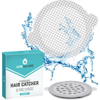 Aire Allure, 50 Pack, Disposable Shower Drain Hair Catcher Mesh Stickers